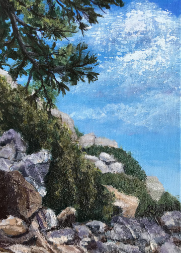 Mount San Jacinto State Park, California, mountains, original artwork, landscape art, nature